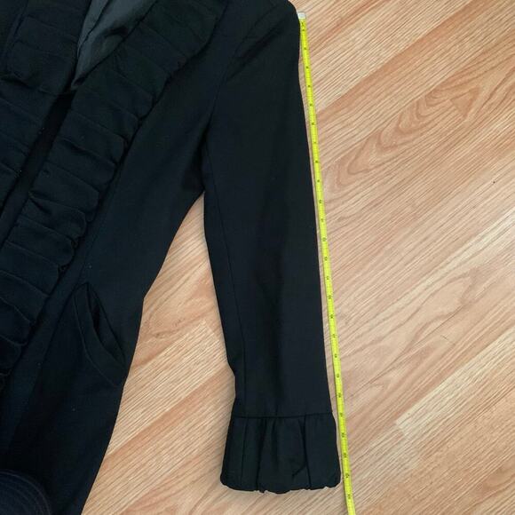 INC Black Victorian Ruched Dress Coat Size Small Elegant Gothic Formal - Picture 9 of 11